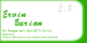 ervin burian business card